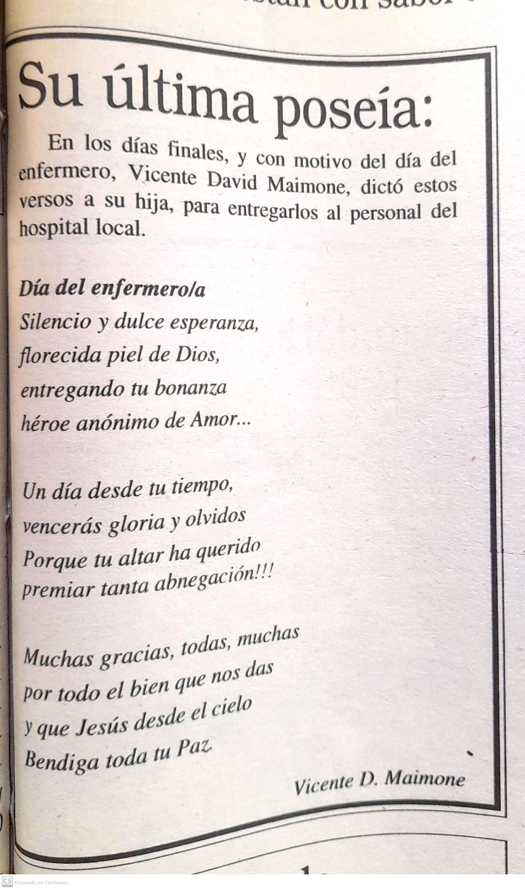 VICENTE DAVID MAIMONE POETA CARHUE