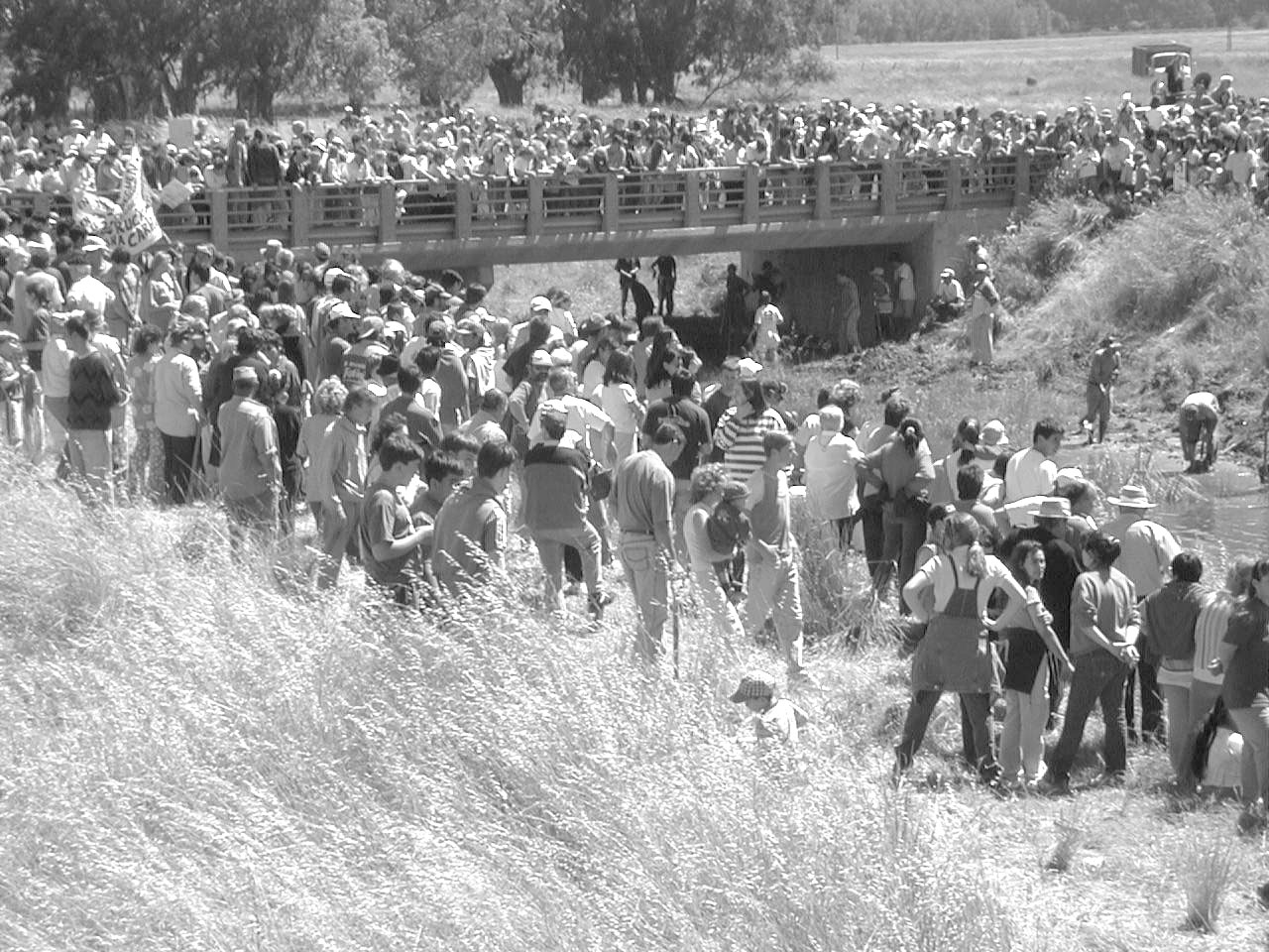 Crisis 2001 manifestación limpieza arroyo pigue