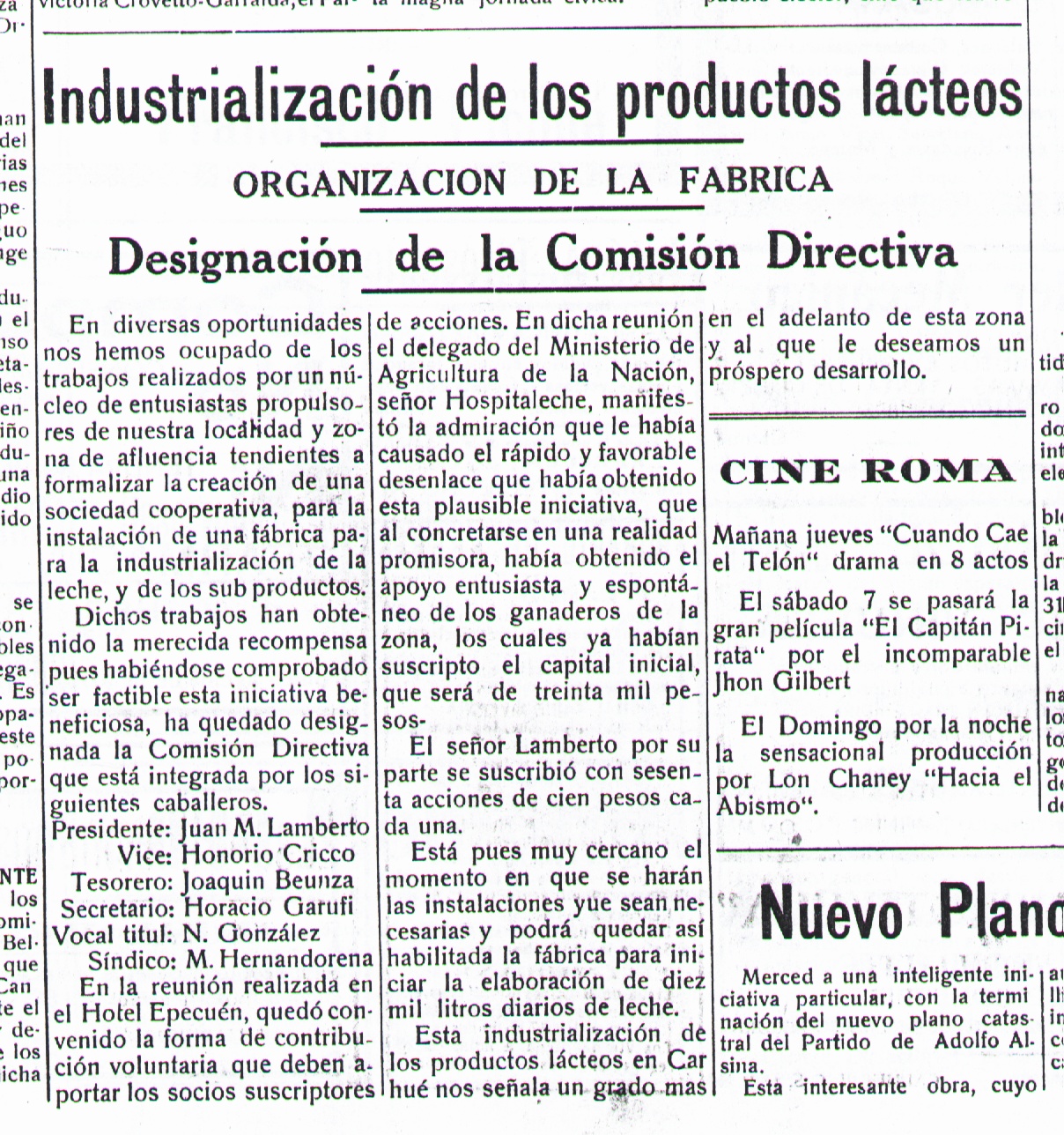 Cooperativa tamberos Carhue 