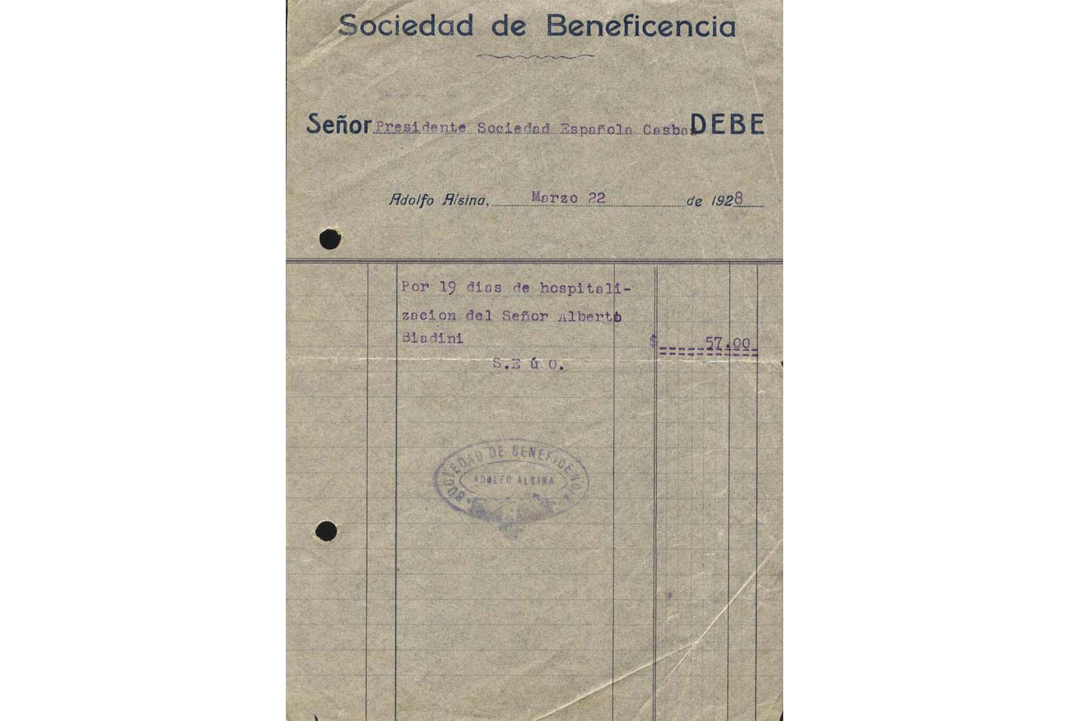 SOCIEDAD DE BENEFICIENCIA 1928